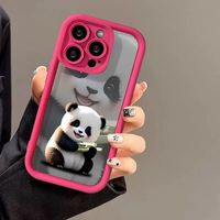 Coques de téléphone portable antichoc avec motifs de pandas mignons pour iPhone 17 Air 16 15 Plus Pro Max 14 13 12 11 X – Housse de protection anti-chute