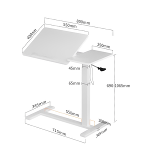 <span class=keywords><strong>Table</strong></span> de bureau réglable portable pour ordinateur portable, <span class=keywords><strong>table</strong></span> <span class=keywords><strong>d</strong></span>'appoint pour canapé, bureau <span class=keywords><strong>à</strong></span> domicile, chevet, blanche - Product Image 2