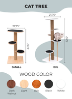 Meuble d'arbre d'escalade pour chat en bois massif multicouche moderne avec planche à gratter élégante cadre d'escalade pour chat griffoir pour chat