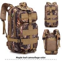 Sac à dos de randonnée unisexe 3P camouflage de terrain, décontracté, pour voyage, camping, sports de plein air, alpinisme, tactique, respirant