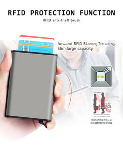 Porte-cartes de crédit Rfid hommes porte-monnaie minimaliste Pop Up porte-cartes en métal porte-cartes d'identité - Product Image 2