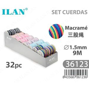 Set di Cordoncini per Macramè Ilan 1.5mm 9M 32 Pezzi Corda Multicolore per Artigianato - Product Image 3