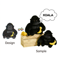 Boneka Gorila Kustom Desain Lucu Monyet Simpanse Isi Kapas PP Super Lembut 25cm Pereda Stres Dapat Disesuaikan Mainan Anak