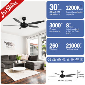 Ventilateur de plafond 1stshine 5 pales ABS Haut débit d'air Économie d'énergie Ventilateur de plafond noir à distance sans lumière - Product Image 3