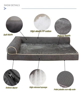 Venta al por mayor de lujo grande desmontable acogedor sofá estilo gran oferta suave de lujo de espuma viscoelástica lavable funda de cojín ortopédico cama de perro mascota - Product Image 6