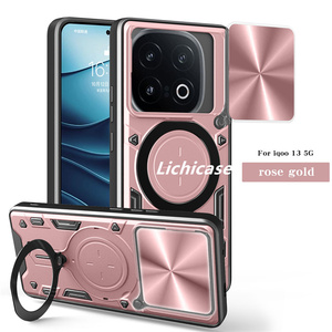 Cubierta trasera de soporte plegable de protección de cámara diseñada elegante Lichicase para funda de teléfono IQOO 15 TPU - Product Image 4