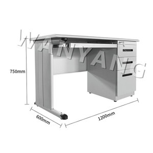 Büro tisch messung Gewerbliche Büromöbel <span class=keywords><strong>3</strong></span> Schubladen mit 1 Tür Metall Stahl Büro Schreibtisch Tisch Design - Product Image 5
