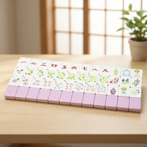 Jeu de Mahjong à motif floral dessiné à la main, dégradé violet clair, idéal pour les rassemblements en intérieur et les voyages - Product Image 3