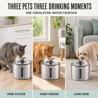 Offre Spéciale : Distributeur d'eau automatique 2,5 L pour animaux de compagnie avec robinet circulant et filtration multiple pour l'hydratation des chats et chiens à domicile (vente au détail)