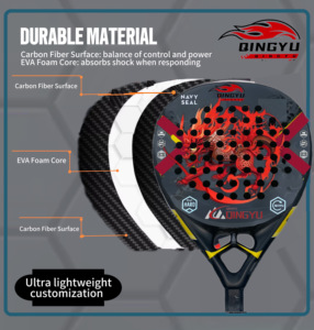 Raqueta de Pádel de Carbono de Alta Gama de 18K para Tenis Playa, Raqueta de Madera con Acabado en Aerosol, Raquetas de Pádel de 12K, Muestra Gratuita Disponible - Product Image 4