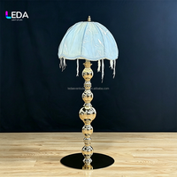 Lampe de table LEDA de luxe, style rétro européen, avec franges, rechargeable, en métal doré, pour décoration de mariage, centre de table