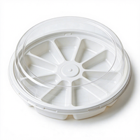 Boîte d'emballage alimentaire en blister, base rectangulaire blanche, couvercle transparent en PET, conteneur en plastique alimentaire multi-compartiments personnalisable pour