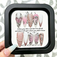 Faux ongles à presser faits main de style INS, longueur moyenne, de luxe, réutilisables, vente en gros