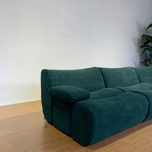 Sofá Seccional Moderno en Forma de L de 3 Plazas, Tapizado en Tela, sin Marco, con Espuma de Alta Densidad, para Sala de Estar, Apartamento u Hotel - Product Image 4