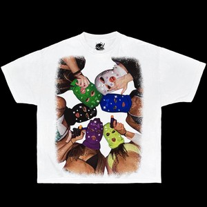 Camiseta Gráfica Oversize para Mujer, Cuello Redondo, Manga Corta, Estampado Digital, 100% Algodón Jersey, Estilo Streetwear Y2K - Product Image 3
