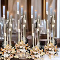 Bougeoirs en acrylique cristal clair de luxe décoration de centre de table bon marché de mariage