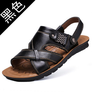 Sandales pour hommes 2023, mode estivale, sandales en cuir de plage, sandales de luxe, chaussures décontractées de plage pour hommes - Product Image 4