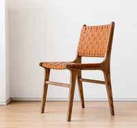 Chaises de salle à manger et de café modernes au design nordique JP, avec accoudoirs, en bois massif et cuir, pour écoles et restaurants