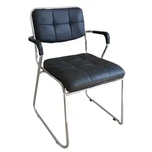 Grosir kursi sandaran tangan Modern gaya sederhana kulit logam tahan lama bingkai staf kursi kantor pendingin besi SL sampel tersedia