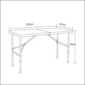 Mesa plegable de HDPE de plástico blanco ligero de 4 pies para exteriores y restaurante, comedor, hotel y jardín - Product Image 4