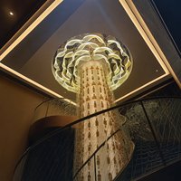 Lustre en verre en spirale pour plafond, style luxueux, idéal pour KTV, villa, escalier, restaurant