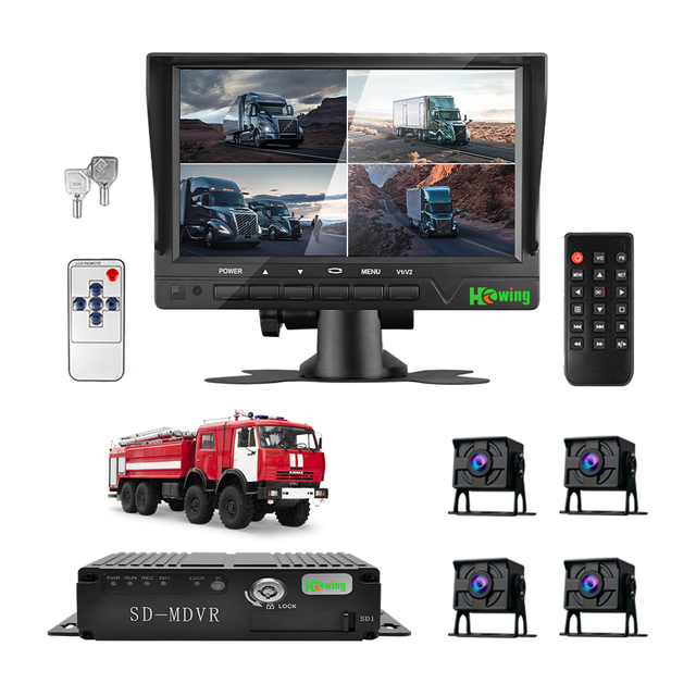 HOWING 4CH Dash Cam AHD 1080P 4 Camera 360 Panoramic Touchscreen Mobile DVR Recorder 1-Year Warranty