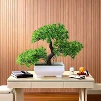 Vente en gros de petits arbres bonsaï artificiels en plastique pour la décoration intérieure, Noël, mariages, Halloween, remise de diplômes, plante artificielle en pot
