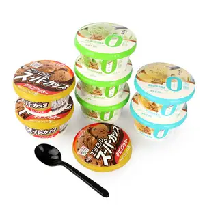 16oz monouso gelato imballaggio vaschette contenitore gelato con coperchio di carta tazza per gelato