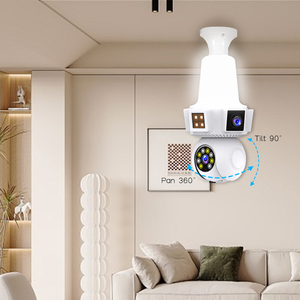 Regis 6MP WIFI E27 لمبة كاميرا ثلاثية العدسات <span class=keywords><strong>3</strong></span> شاشات IP CCTV ملونة رؤية ليلية PTZ اتجاهين مستشعر CMOS صوتي - Product Image 2