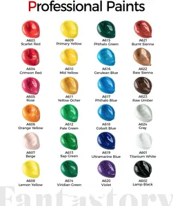 Juego de pinturas acrílicas 24 colores clásicos (2oz /60ml) Kit de suministros de arte de pintura artesanal profesional para adultos chico pintura con pinceles