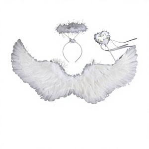 Costume d'ailes d'<span class=keywords><strong>ange</strong></span> en plumes pour filles <span class=keywords><strong>et</strong></span> adultes - Accessoires de mariage, <span class=keywords><strong>déguisement</strong></span>, performance, jeu parent-enfant - Product Image 1