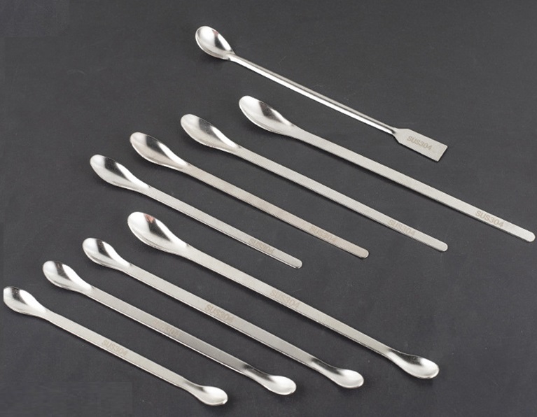 Fdit Set Di 2 Spatole Da Laboratorio In Acciaio Inox, Cucchiaio Micro A Doppia Estremità, 22 Cm, Per Polveri E Granuli, Resistente Al Calore - 2