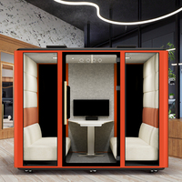 Cabine mobile moderne insonorisée pour six personnes, idéale pour les diffusions en direct, bureau silencieux, mini-pod facile à démonter