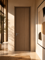 Porte intérieure TH50 en aluminium et bois, feuille de porte de 50 mm remplie de graphène, cadre en alliage d'aluminium, insonorisée et étanche pour chambre et bureau