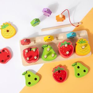 Jeu d'empilage et de tri sur le thème des fruits pour développer la motricité fine et la coordination œil-main, avec jeu de pêche pour enfants - Product Image 2