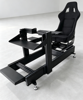 Cockpit de simulateur de course automobile en aluminium anodisé noir personnalisé 40160 avec siège, vente en gros directe d'usine, kit complet