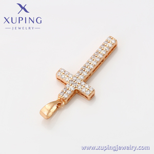 Micro incrustaciones de Cruz de circón para hombre y mujer, colgante de joyería de moda para cadena, doble fila, A00897515 xuping - Product Image 2