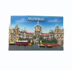 Resin 3D India Mumbai refrigerator magnet tourist souvenir. Home and kitchen decoration magnetic stickers