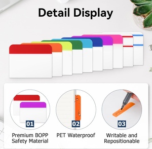 Marcadores de página transparentes de colores, índice de papel, marcador de libros, archivo reposicionable grabable, banderas de PET, pestañas, notas adhesivas para libros, papelería - Product Image 4