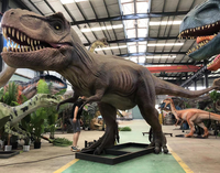 Dinosaure robotique animatronique pour projet de parc à thème, avec simulation sonore et mouvements réalistes