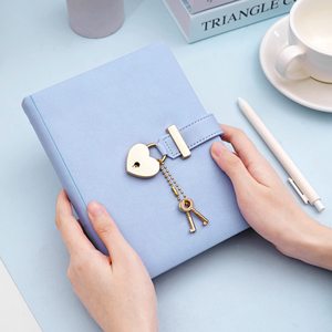 Đảm Bảo Giao Hàng Tùy Chỉnh Của Bạn Tên Thương Hiệu Mật Khẩu Cuốn Sách Màu Xanh Lưu Ý Cuốn Sách Da Tạp Chí Với Khóa Và Khóa Chìa Khóa Nhật Ký Cho Cô Gái - Product Image 3
