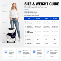 Ensemble de bagages trolley en ABS, imprimé papillon, 3 pièces, valises rigides à roulettes pivotantes pour distributeurs, fournisseur de logos personnalisés