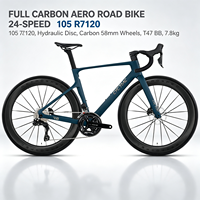 Vélo de route entièrement en carbone 700C 24 vitesses Freins à disque hydrauliques Roues de 58 mm Axe traversant T47 7,8 kg Vélo de course léger non pliable