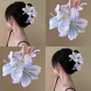 Venda quente de Qualidade Flor Garra Do Cabelo Clipe com Elegante Azul Grande Placa Tubarão Cabelo Praia Garra Clipes para o Uso Diário Acessório - Product Image 1