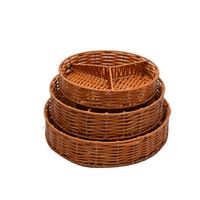 Promo Panier multifonctionnel de haute qualité à 3 compartiments, design moderne en forme de rotin, écologique, pour supermarché, cuisine, fruits et pain