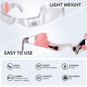 Occhiali Massaggianti per Occhi a Luce Rossa, Dispositivo di Terapia Luminosa, Dispositivo di Bellezza a Luce Rossa con Controllo Temporizzato, 4 Modalità, Timer 10 Minuti - Product Image 4