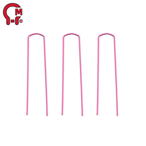 HLM <span class=keywords><strong>Agrafes</strong></span> de jardin roses à pointes acérées, à double extrémité, s'enfoncent facilement dans la terre <span class=keywords><strong>sans</strong></span> pré-creuser pour une installation rapide - Product Image 1