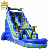 Toboggan aquatique gonflable avec fosse à balles et piscine à jets, PVC écologique, taille et couleur personnalisables, divertissement extérieur commercial