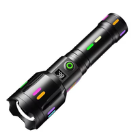 Lampe torche tactique LED alimentée par piles sèches en aluminium, affichage numérique LCD, 5 modes réglables, indice de protection IP55, 3500LM, sortie lumineuse élevée