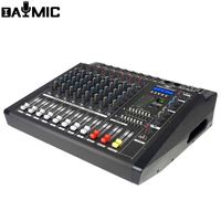 AOSHEN Mélangeur Amplificateur 8 Canaux avec Écho DSP 16, 2x300W/8ohm USB avec BT, Mixeur Audio USB Professionnel pour DJ